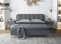 Queen Leather Linen Upholstered Bed European Style High Grade