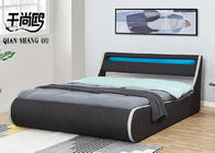 Curved LED Upholstered Bed 153*203cm Modern Furniture Bed